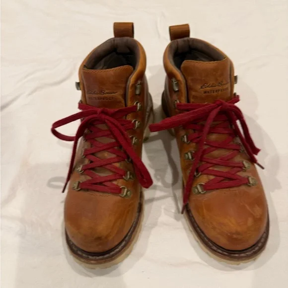 Eddie Bauer Woman Brown Leather Hiking Boots - Picture 4 of 8